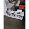 MEUBLE BAS RECTANGULAIRE BOIS GRIS 3 TIROIRS 3 NICHES 