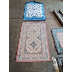 TAPIS ROSE VERT ÉCRU 110X70CM