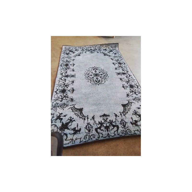 TAPIS BLEU VERT 110X70CM