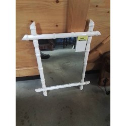 MIROIR RECTANGULAIRE FAUX BAMBOU BLANC