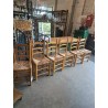 6 CHAISES PAYSANNE BOIS JAUNE ASSISE PAILLÉ 