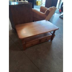 TABLE BASSE RECTANGULAIRE PIN 2 TIROIRS 