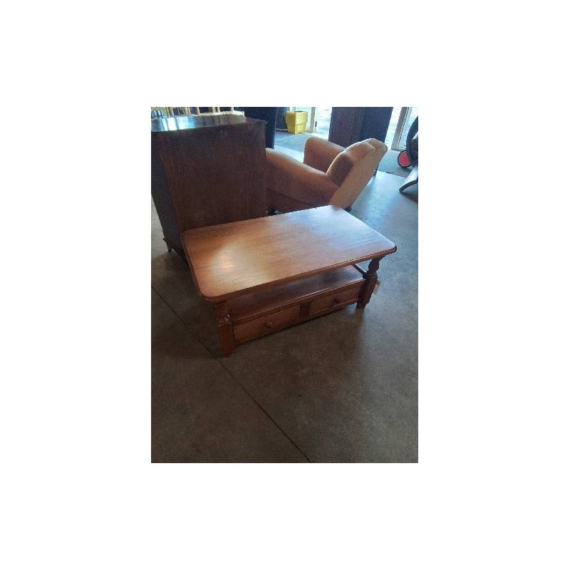 TABLE BASSE RECTANGULAIRE PIN 2 TIROIRS 