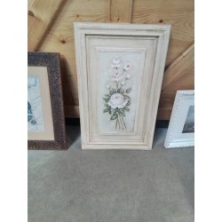 CADRE  RECTANGULAIRE BOIS MOULURÉ ROSES