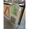 TRUMEAU BOIS CINTRÉ VERT ET ÉCRU DÉCOR AU BOUQUET