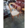 CHAISE NAPOLÉON 3 BOIS CLAIR ASSISE VELOURS BEIGE 