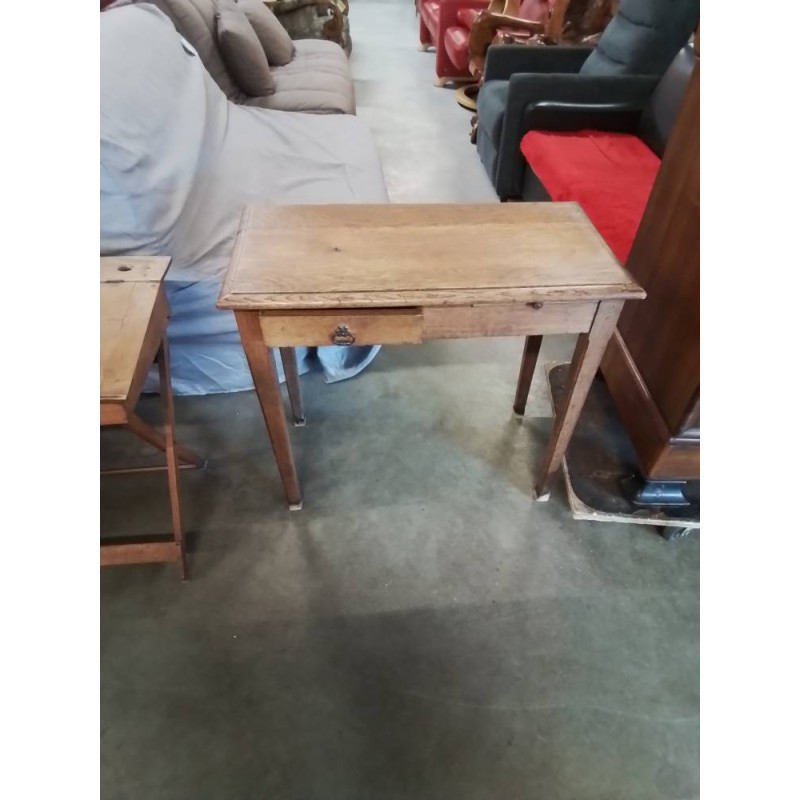 BUREAU RECTANGULAIRE BOIS 1 TIROIR 1 TABLETTE FIN XIXE 
