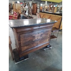 COMMODE LOUIS PHILIPPE 3 TIROIRS MARBRE GRIS VEINÉ 