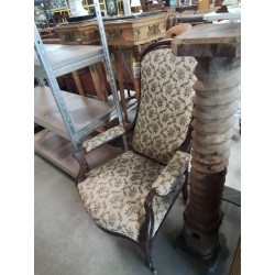 VOLTAIRE TISSU BEIGE FLEURI XIXE 