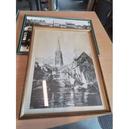 GRAVURE HARFLEUR L EGLISE SAINT MARTIN 