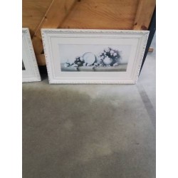 CADRE RECTANGULAIRE BOIS MOULURE BLANC BOUQUET 