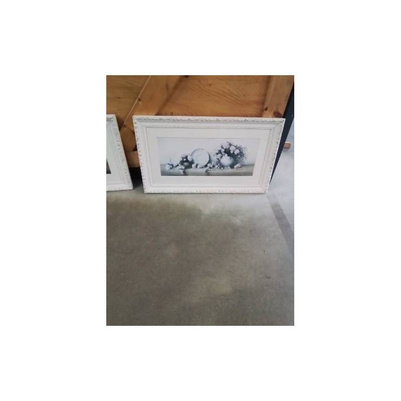 CADRE RECTANGULAIRE BOIS MOULURE BLANC BOUQUET 