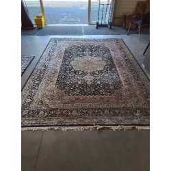 TAPIS LAINE BLEU VERT OCRE 250X350