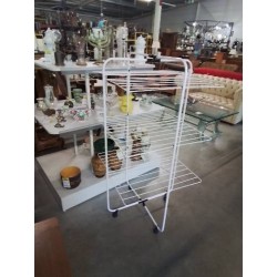 ETENDOIR A ROULETTES MÉTAL BLANC 