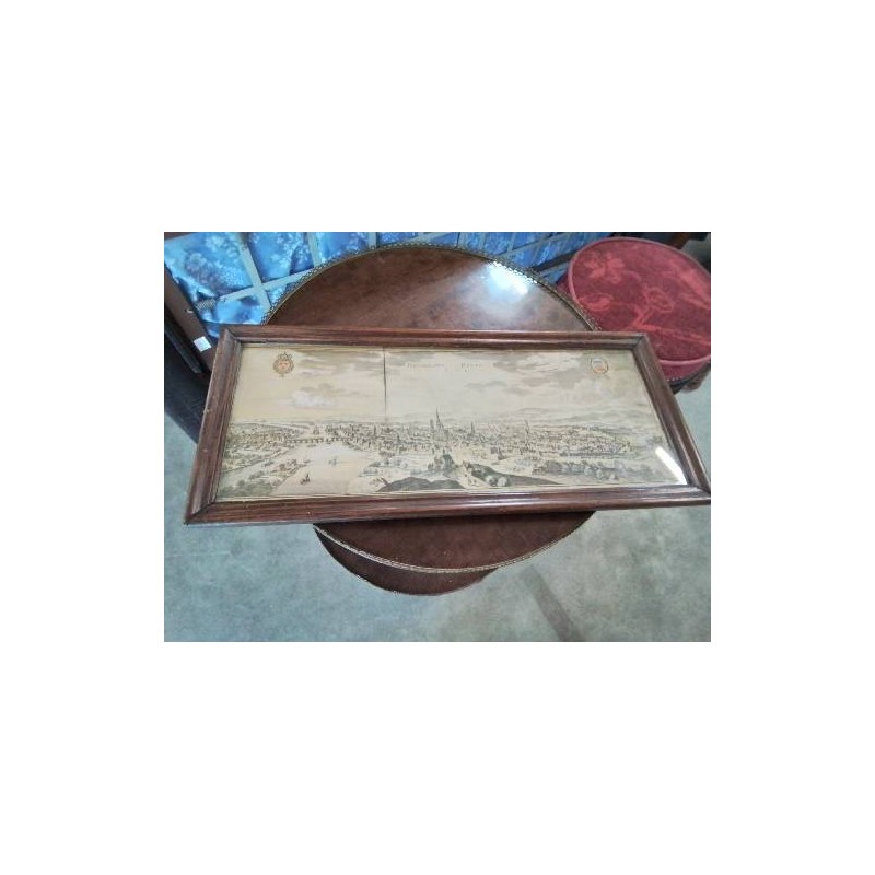 EAU FORTE COULEUR   ROTHOMAGUS XVIIE MATTHAUS MERIAN 1593 165O