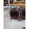 FAUTEUIL CLUB PU CHOCOLAT ET BOIS CLAIR