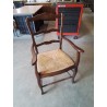 FAUTEUIL DE CHEMINÉE BOIS PAILLÉ STYLE RÉGENCE COQUILLE