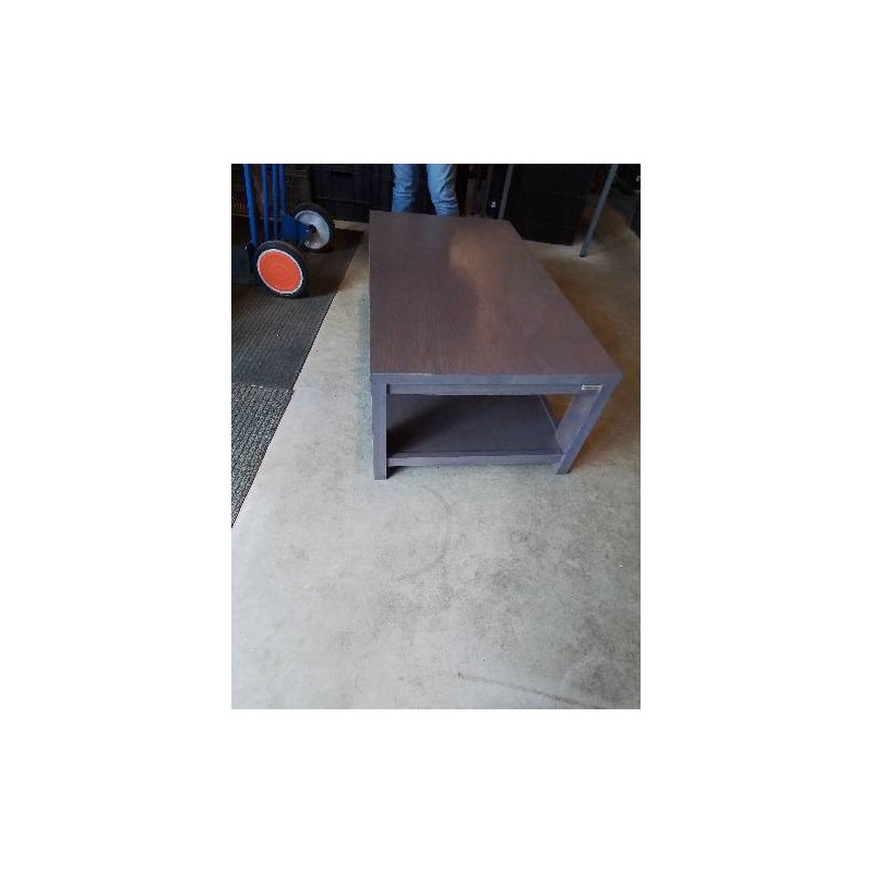 TABLE BASSE BOIS TAUPE 2 PLATEAUX ERNEST MENARD