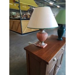 LAMPE BALUSTRE CÉRAMIQUE AJ ECRU LISERÉ VERT 