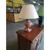LAMPE BALUSTRE CÉRAMIQUE AJ ECRU LISERÉ VERT 