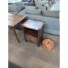 CHEVET CHANTOURNÉ BOIS 1 NICHE 2 TIROIRS STYLE REGENCE COQUILLE 