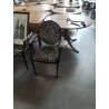 FAUTEUIL PIÈTEMENT MÉTAL NOIR TISSU GIRAFE 