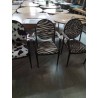 FAUTEUIL PIÈTEMENT MÉTAL NOIR TISSU ZEBRE 