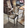 FAUTEUIL PIÈTEMENT MÉTAL NOIR TISSU PANTHERE 