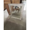 MIROIR RECTANGULAIRE BOIS ET STUC PEINT TAUPE DÉBUT XXE