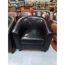 FAUTEUIL GONDOLE PU NOIR