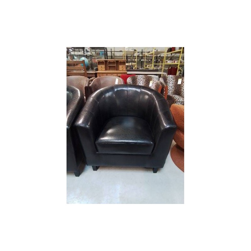 FAUTEUIL GONDOLE PU NOIR