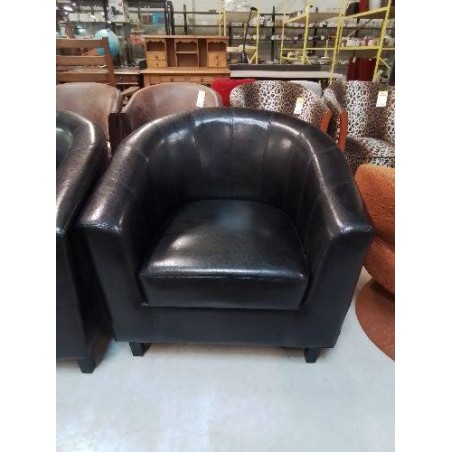 FAUTEUIL GONDOLE PU NOIR