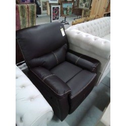 FAUTEUIL RELAX MANUEL PU MARRON CANBY