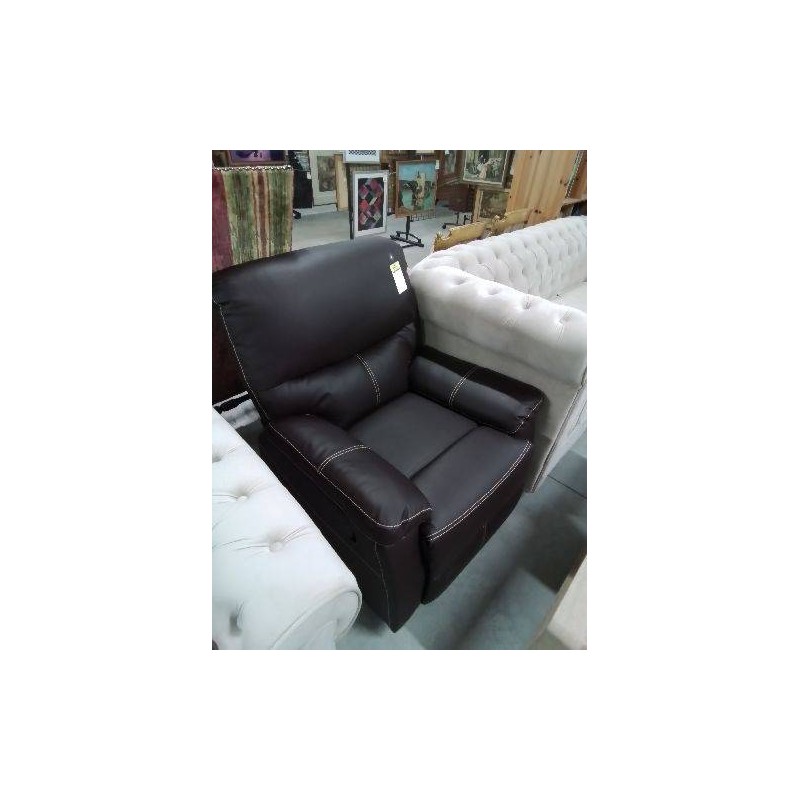 FAUTEUIL RELAX MANUEL PU MARRON CANBY