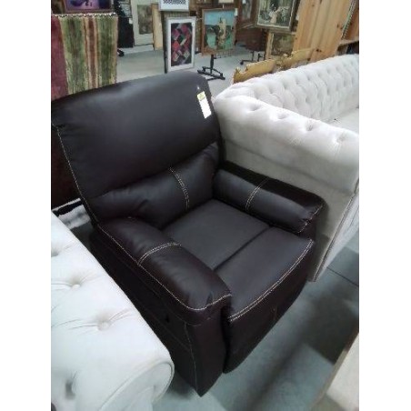 FAUTEUIL RELAX MANUEL PU MARRON CANBY