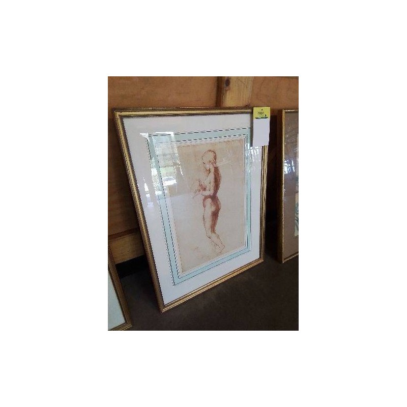 GRAVURE JEUNE FEMME NUE D’APRÈS RAPHAËL 