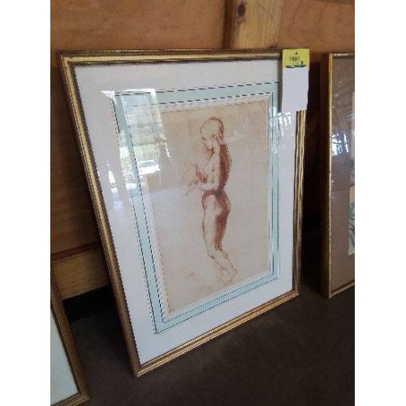 GRAVURE JEUNE FEMME NUE D’APRÈS RAPHAËL 