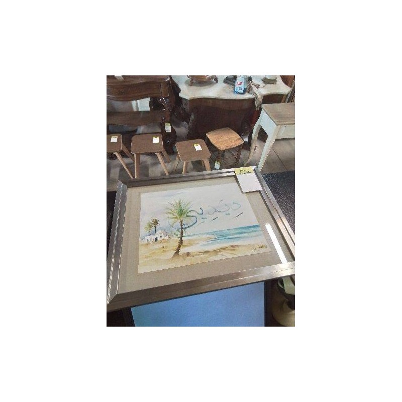 AQUARELLE BORD DE MER MÉDITERRANÉEN BEN JEDDI (XX-XXI)