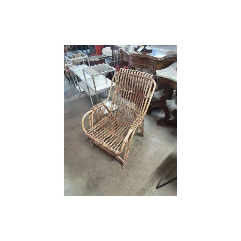FAUTEUIL ROTIN ET VANNERIE ANNÉES 50