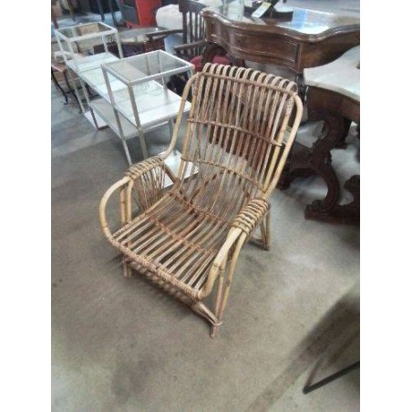 FAUTEUIL ROTIN ET VANNERIE ANNÉES 50