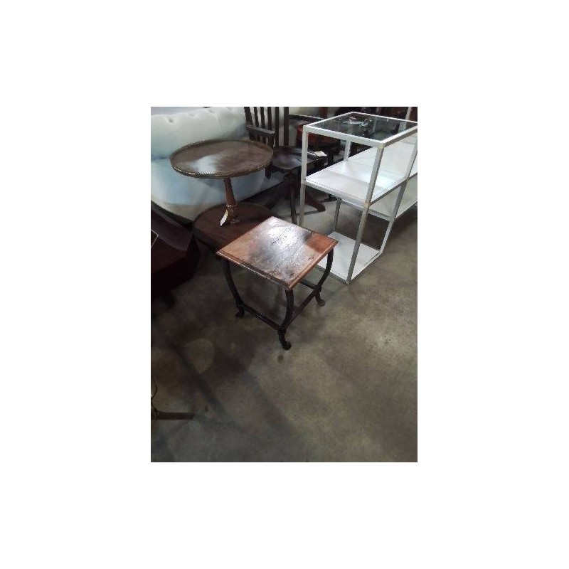 TABLE BASSE PIÈTEMENT FER FORGÉ NOIR PLATEAU BOIS
