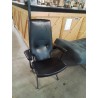 FAUTEUIL PLIANT SKAÏ NOIR ANNÉES 60