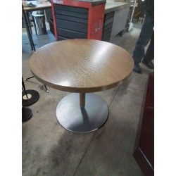 TABLE BASSE RONDE PIÈTEMENT MÉTAL PLATEAU BOIS CLAIR