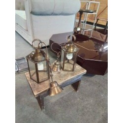 LANTERNE LAITON ET VERRE