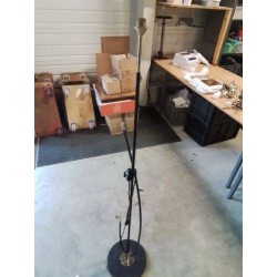 LAMPADAIRE MÉTAL NOIR ET DORÉ ANNÉES 60