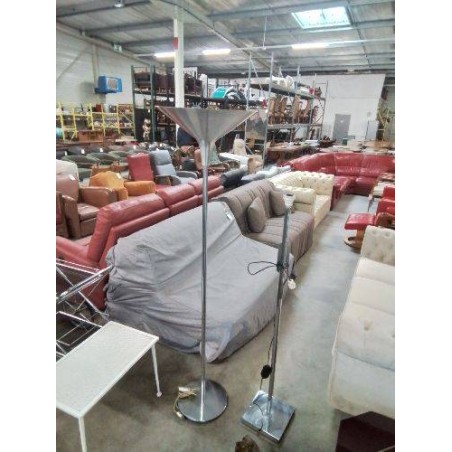 LAMPADAIRE ACIER BROSSÉ ANNÉES 80