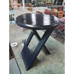 TABOURET PLIANT BOIS NOIR ROGER TALLON ANNÉES 80