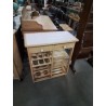 MEUBLE DE CUISINE PORTE BOUTEILLES BOIS CLAIR DESSUS CARRELÉ 2 TIROIRS 