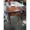 TABLE OCTOGONAL BOIS CLAIR LISERÉ NOIR 1 TIROIR STYLE LOUIS XVI 
