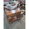 CONSOLE RECTANGULAIRE A COLONNES BOIS CLAIR 2 TIROIRS STYLE DIRECTOIRE 